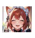 猫耳の赤髪 ＆ 大笑い0（個別スタンプ：11）