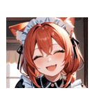 猫耳の赤髪 ＆ 大笑い0（個別スタンプ：12）