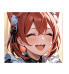 猫耳の赤髪 ＆ 大笑い0（個別スタンプ：13）