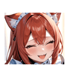 猫耳の赤髪 ＆ 大笑い0（個別スタンプ：16）