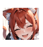 猫耳の赤髪 ＆ 大笑い0（個別スタンプ：17）