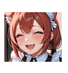 猫耳の赤髪 ＆ 大笑い0（個別スタンプ：18）