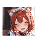 猫耳の赤髪 ＆ 大笑い0（個別スタンプ：21）
