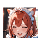 猫耳の赤髪 ＆ 大笑い0（個別スタンプ：22）