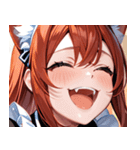 猫耳の赤髪 ＆ 大笑い0（個別スタンプ：23）