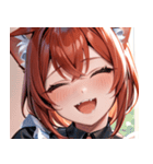 猫耳の赤髪 ＆ 大笑い0（個別スタンプ：24）