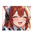 猫耳の赤髪 ＆ 大笑い0（個別スタンプ：25）