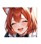 猫耳の赤髪 ＆ 大笑い0（個別スタンプ：27）