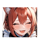 猫耳の赤髪 ＆ 大笑い0（個別スタンプ：28）