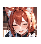 猫耳の赤髪 ＆ 大笑い0（個別スタンプ：29）