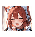 猫耳の赤髪 ＆ 大笑い0（個別スタンプ：31）
