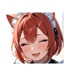 猫耳の赤髪 ＆ 大笑い0（個別スタンプ：33）