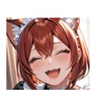猫耳の赤髪 ＆ 大笑い0（個別スタンプ：34）