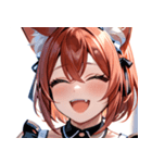猫耳の赤髪 ＆ 大笑い0（個別スタンプ：35）