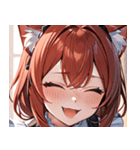 猫耳の赤髪 ＆ 大笑い0（個別スタンプ：36）