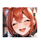 猫耳の赤髪 ＆ 大笑い0（個別スタンプ：37）