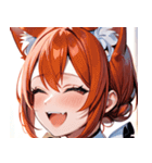 猫耳の赤髪 ＆ 大笑い0（個別スタンプ：38）