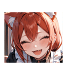 猫耳の赤髪 ＆ 大笑い0（個別スタンプ：40）