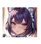 猫耳の紫髪 ＆ 誘惑的な表情0（個別スタンプ：1）