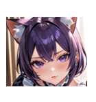 猫耳の紫髪 ＆ 誘惑的な表情0（個別スタンプ：3）