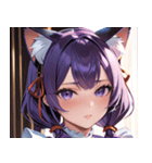 猫耳の紫髪 ＆ 誘惑的な表情0（個別スタンプ：5）