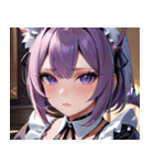 猫耳の紫髪 ＆ 誘惑的な表情0（個別スタンプ：6）