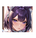 猫耳の紫髪 ＆ 誘惑的な表情0（個別スタンプ：9）