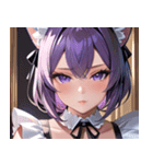 猫耳の紫髪 ＆ 誘惑的な表情0（個別スタンプ：10）