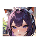 猫耳の紫髪 ＆ 誘惑的な表情0（個別スタンプ：12）