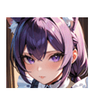 猫耳の紫髪 ＆ 誘惑的な表情0（個別スタンプ：14）
