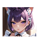 猫耳の紫髪 ＆ 誘惑的な表情0（個別スタンプ：15）