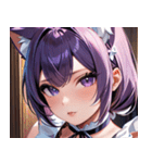 猫耳の紫髪 ＆ 誘惑的な表情0（個別スタンプ：16）