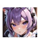 猫耳の紫髪 ＆ 誘惑的な表情0（個別スタンプ：17）