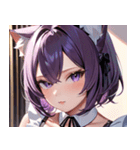 猫耳の紫髪 ＆ 誘惑的な表情0（個別スタンプ：18）