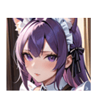 猫耳の紫髪 ＆ 誘惑的な表情0（個別スタンプ：19）