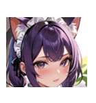 猫耳の紫髪 ＆ 誘惑的な表情0（個別スタンプ：20）