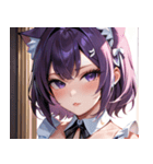 猫耳の紫髪 ＆ 誘惑的な表情0（個別スタンプ：21）