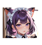猫耳の紫髪 ＆ 誘惑的な表情0（個別スタンプ：22）