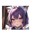 猫耳の紫髪 ＆ 誘惑的な表情0（個別スタンプ：23）