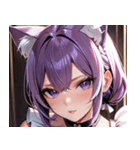猫耳の紫髪 ＆ 誘惑的な表情0（個別スタンプ：25）