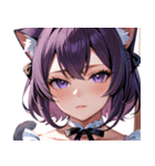 猫耳の紫髪 ＆ 誘惑的な表情0（個別スタンプ：26）