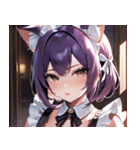 猫耳の紫髪 ＆ 誘惑的な表情0（個別スタンプ：27）