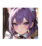 猫耳の紫髪 ＆ 誘惑的な表情0（個別スタンプ：29）