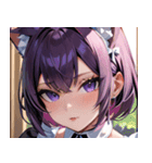 猫耳の紫髪 ＆ 誘惑的な表情0（個別スタンプ：30）