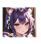猫耳の紫髪 ＆ 誘惑的な表情0（個別スタンプ：31）