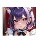 猫耳の紫髪 ＆ 誘惑的な表情0（個別スタンプ：32）