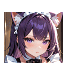 猫耳の紫髪 ＆ 誘惑的な表情0（個別スタンプ：33）