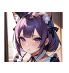猫耳の紫髪 ＆ 誘惑的な表情0（個別スタンプ：35）