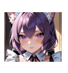 猫耳の紫髪 ＆ 誘惑的な表情0（個別スタンプ：36）