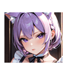 猫耳の紫髪 ＆ 誘惑的な表情0（個別スタンプ：37）